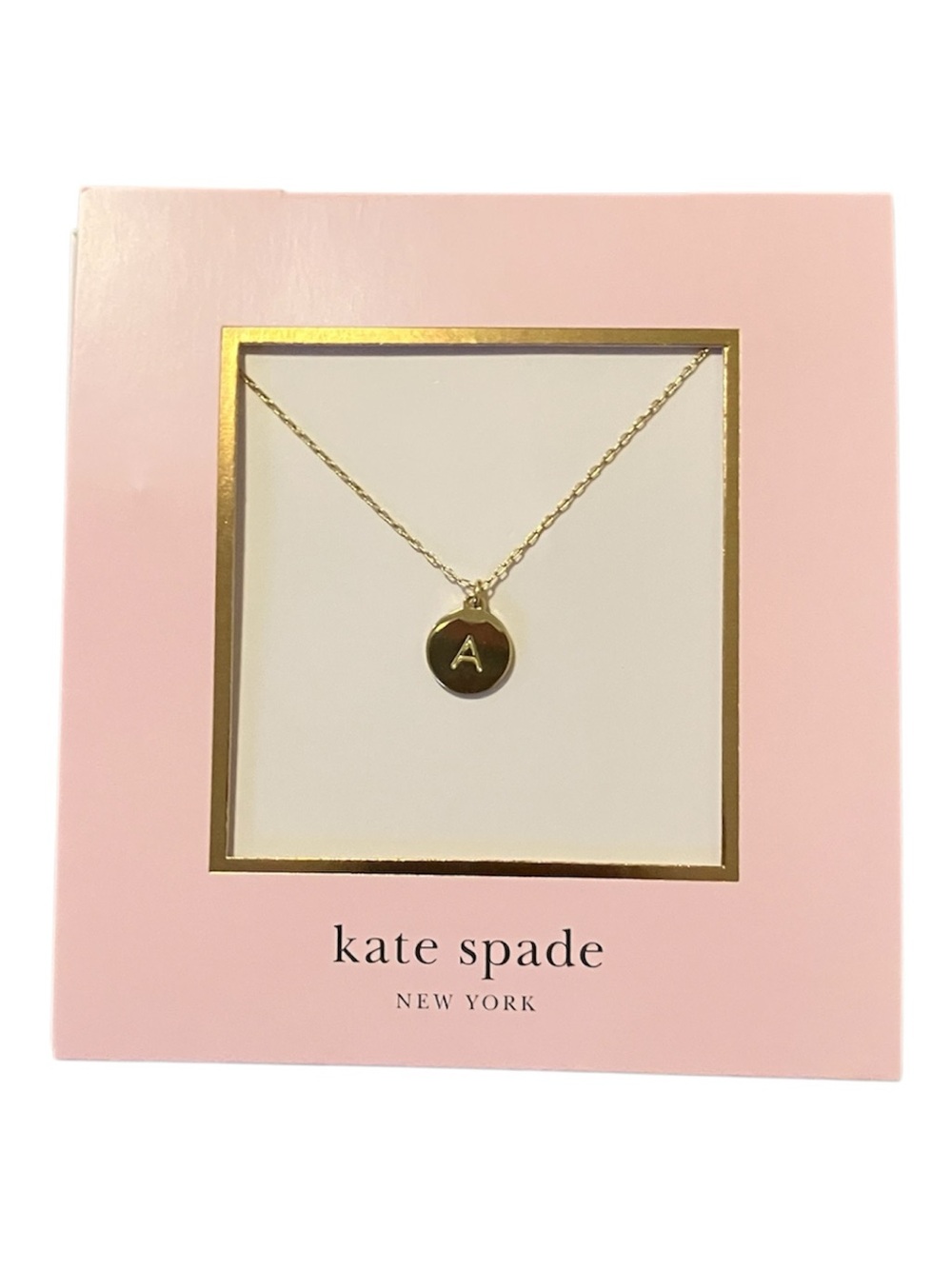 kate spade Gold Initial 'A' Disc Necklace